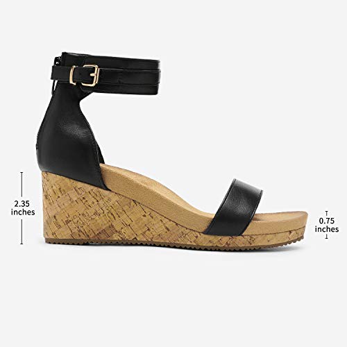 Image of DREAM PAIRS Women's Open Toe Buckle Ankle Strap Platform Wedge Sandals Summer Shoes.