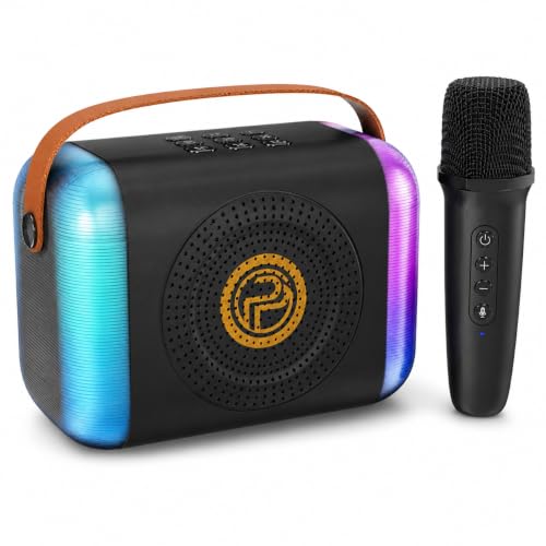 Image of UNICRON Karaoke Speaker with Mic, Mike for Kids & Adults - Rechargeable Karaoke Mic & Bluetooth Speaker Set, Dynamic Lights Birthday Gift, Home & Travel