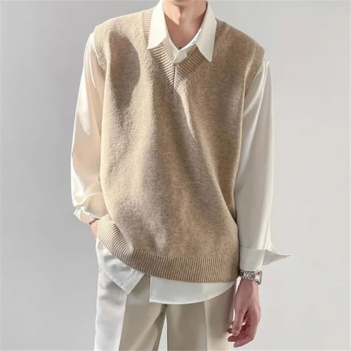Men’S Vintage Slim Fit V-Neck Sweater Vest Sleeveless Knit Pullover Tank Top3