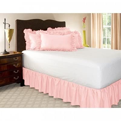 Wrap Around Habitación con Cama Falda de Poliéster Elástico Bed Skirt Anti Faldón de Tela Suave Sedoso Lados de la ​Falda de la Arruga - Caída de Volantes: 38 45 cm