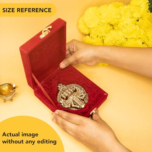 Image of Ekhasa 100% Pure Brass Panchmukhi Hanuman Murti in Luxury Red Velvet Gift Box God Idols for Gifting | Panch Mukhi Hanuman Ji for Wall | Best Wedding Gifts for Marriage Couple, Housewarming