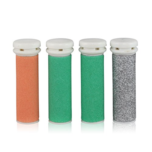 JTrim For Emjoi Micro-Pedi Refill Rollers Replacement Callus Remover (1 Extra Coarse 2 Xtreme Coarse 1 Super Coarse) - Pack of 4 JPT-CRR211 Jay's Products