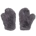 Glamourpuss NYC Knitted Faux Fur Mitten Pewter