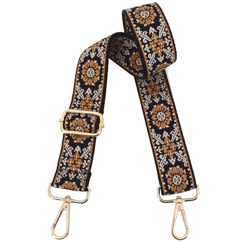 Image of Replacement Purse Strap Shoulder Strap Adjustable Crossbody Strap for Women Crossbody Wide Shoulder Bag, Sunflower-gold Hardware, 51 inches