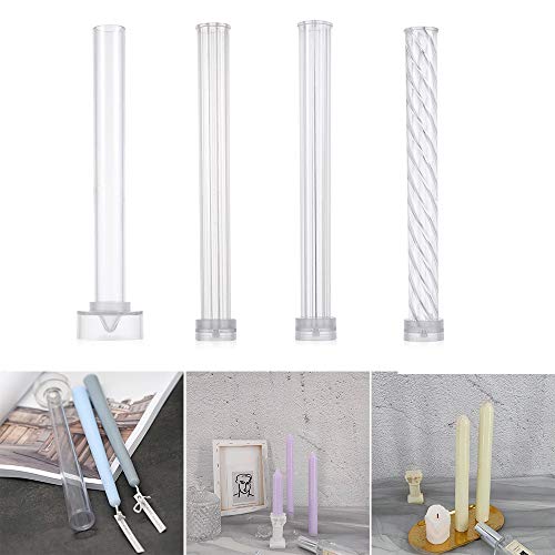 Chris.w Twist Candle Mold 10 Inch, Clear Plastic Spiral Candlesticks Candle Making Mold Supplies-Perfect For Wedding, Dinner Table, Home Decor, Party, Emergency Candles, Chime Candles #TOP30