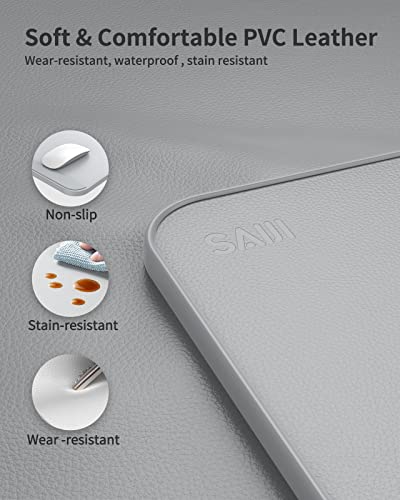 Saiji Leather Laptop Bed Tray Table, Adjustable Laptop Stand With Removable Stopper, Portable Lap Desks With Foldable Legs, Notebook Stand Breakfast Reading Desk For Sofa Couch(Large,Gray) #TOP2