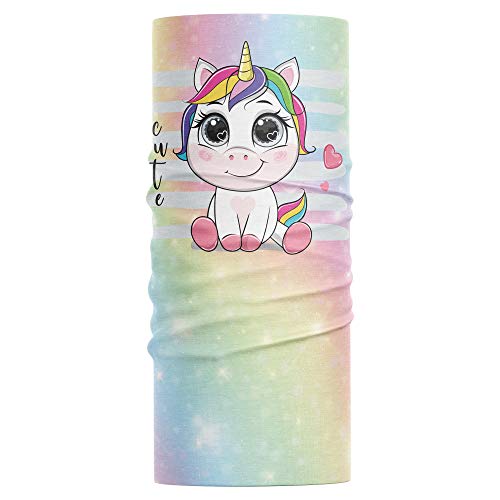 Girls Balaclava Skiing Face Cover, Unicorn Gifts for Girls Pink Multifunctional Headwear Snood Scarf Neck Gaiter, Motorcyle Face Protection Sun Dust Wind Proof Outdoor (Cute Unicorn)