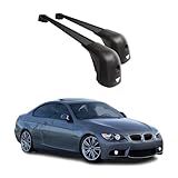 OMAC Roof Rack Cross Bars for BMW 3 Series E92 Coupe 2007-2013 Heavy Duty-Lockable 220Lbs Aluminium Black 2Pcs fits Cargo Carriers Kayak Canoe Bike Snowboard