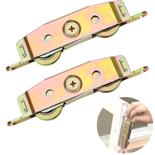 2pcs Heavy Duty Sliding Door Rollers, Lancisism Steel Ball Bearing Patio Door Wheels, Heavy Duty Tandem Wheels Compatible for Andersen, Truth Part 31761A, Jeld Wen, Milgard, Marvin, Peachtree