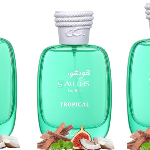 Erimberate Tropical Eau De Parfum Spray for Men 100ml(3.38 Oz) Premium Arabian Fragrance