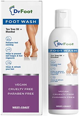 Dr Foot | Foot Wash | Foot Cleaner for Dead Skin | Tea Tree Oil | Menthol | Foot Care Product | Prevents Nail Fungus & Foot Ringworm | Refreshes Your Feet | 100ml