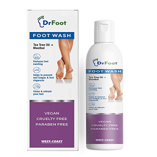 Dr Foot | Foot Wash | Foot Cleaner for Dead Skin | Tea Tree Oil | Menthol | Foot Care Product | Prevents Nail Fungus & Foot Ringworm | Refreshes Your Feet | 100ml