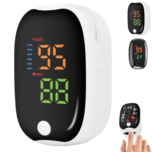 Monitor De Oxígeno En Sangre 2025 Mejorado, Medidor De Glucosa LED No Invasivo, Medidor De Oxígeno No Invasivo, Medidor De Glucosa, Monitor De Glucosa En Sangre (Blanco)
