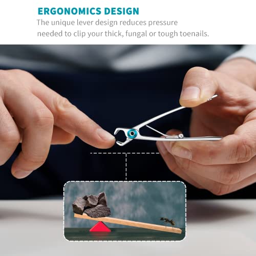 SZQHT Ultra Wide Jaw Opening Nail Clippers Set, Toenail Clippers for Thick Nails, Heavy Duty Nail Cutter, Stainless Steel Toe Nail Clippers for Seniors, Men & Women Manicure,Pedicure,Big(Sliver)
