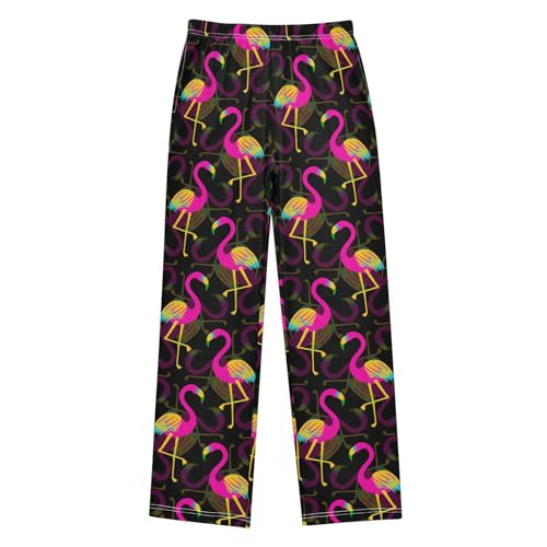 Tropical Hawaiian Flamingo Bird Boys Pants for Kids Jogger Pants with Pockets S-XL