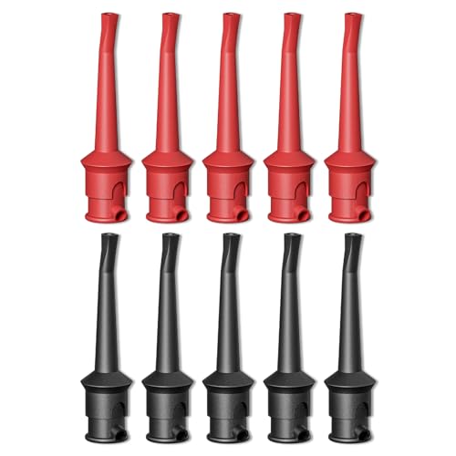 Image of Goupchn 10PCS Multimeter Test Hook Clips SMD IC Cable Welding Test Clip for DIY Electronic Components Testing Red&Black