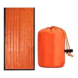 Saco de dormir para adultos para cuatro estaciones, con saco de compresión, ideal para trekking, camping en climas fríos (naranja, 213 x 91 cm)