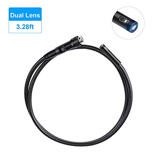 Teslong Dual Lens Semi-Rigid Cable with 6 Adjustable Lights, 1080P HD Waterproof Tube