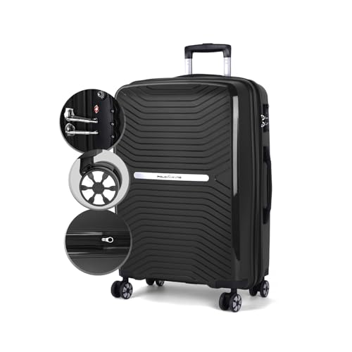 Mala 10kg Polipropileno, Expansível, Cadeado TSA, Zíper Antifurto, Rodas Duplas - Polo King (Preto, Bordo)