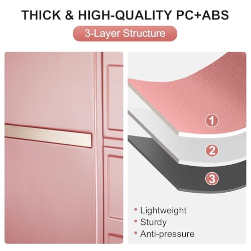 Karl home Luggage Expandable 3 Piece Set Suitcase PC+ABS Hard-Sell with TSA Lock Spinner Wheels 20in 24in 28in Travel Rolling Carry on Woman/Men Rose Gold4