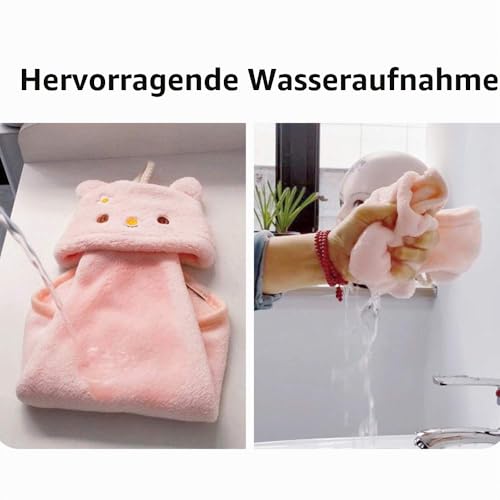 Eyands 4 Stück schöne Tiere Handtuch für Küche Hängeschlaufe weiche Korallen weiche Geschirrtücher Wischtuch für Küche Badezimmer – Ansicht 4