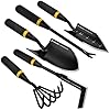 Garden Tool Set – Featuring a Heavy-Duty Stainless Steel Hand Cultivator, Transplant Shovel, Trowel, Crack Weeder, and Dandelion Weeder – The Ultimate, Unbreakable Gardening Gift
