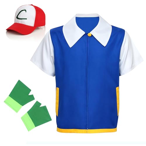 Disfraces para Niños, Disfraces de Series de TV, Disfraz de Cosplay Chaqueta Azul, Guantes, Gorro Disfraz de Carnaval de Halloween, para Niños Accesorios de Disfraces de Carnaval de Halloween (1.2m)