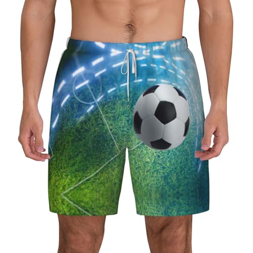Short de bain à séchage rapide homme léger imprimé football pour la plage