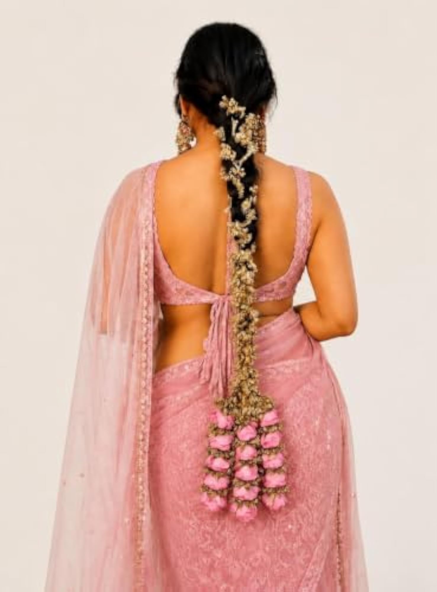 Heavy Rose Design Punjabi Paranda for Women, 30 Inch
