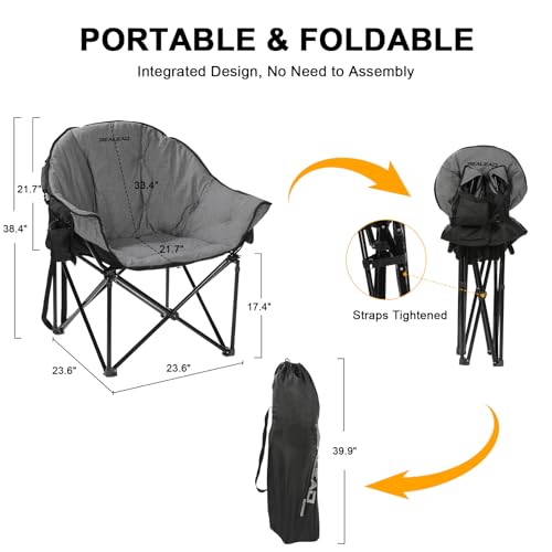 REALEAD Silla de Camping Calefactable Oversized con acolchado completo miniatura 2