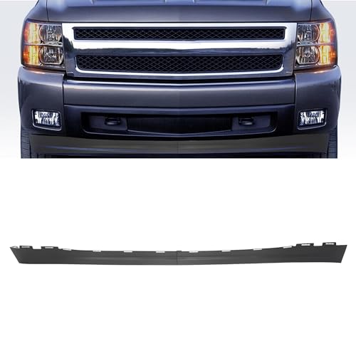 KUAFU Front Lower Bumper Valance Air Deflector Compatible with 2007-2013 Chevy Chevrolet Silverado 1500 25821880 GM1092191 Air Deflector Extension Black