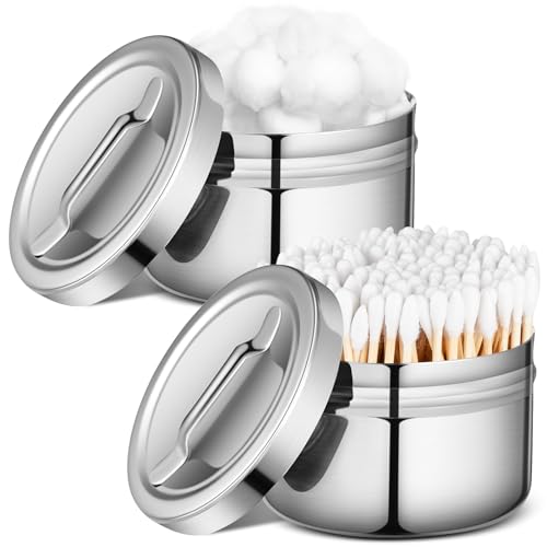 Yungyan 2 Pcs Stainless Steel Ointment Jars,Strap Handle Cover,2 x 3"