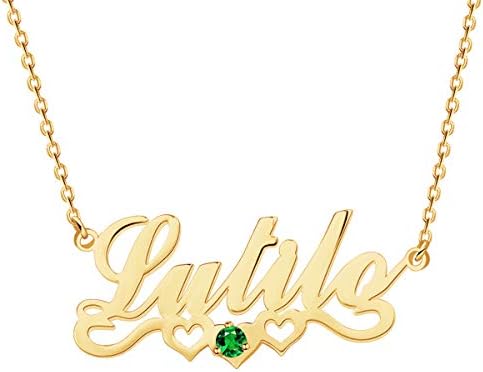 Custom Name Necklace, 18K Gold Plated Nameplate Personalized Jewelry Gift for Women