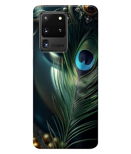 Image of Lord Krishna Mor Pankh Printed Hard Back Case Cover Compatible for Samsung Galaxy S20 Ultra (Multicolor) - D1663