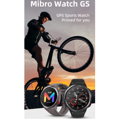 mibro Relógio Inteligente GS, GPS Posicionamento, 1.43'' Touch Screen HD 5ATM waterproof Smartwatc