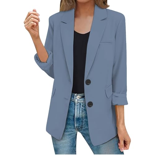 Blazers For Women Business Casual Open Front Long Sleeve Work Office Lapel Collar Buttons Blazer 2024 Fashion