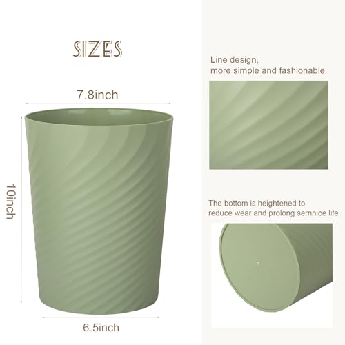 Image of UUJOLY Plastic Small Bathroom Trash Can Wastebasket Garbage Can, Mint Green | Sturdy-Easy to Clean, Bathroom, Laundry Room, Kitchen, Office, Kids Room, Dorm, Bedroom, 1.8 Gallon
