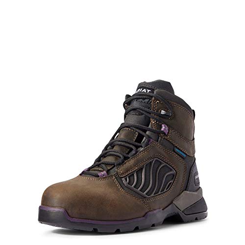 Ariat Womens Rebar Flex 6" Waterproof Carbon Toe Work Boot Dark Brown 8.5