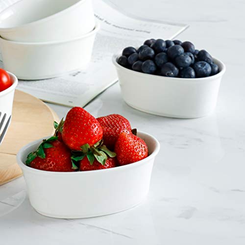 image for Sweese 506.001 Porcelain Ramekins 6 Ounce Souffle Dishes, Oval Ramekin