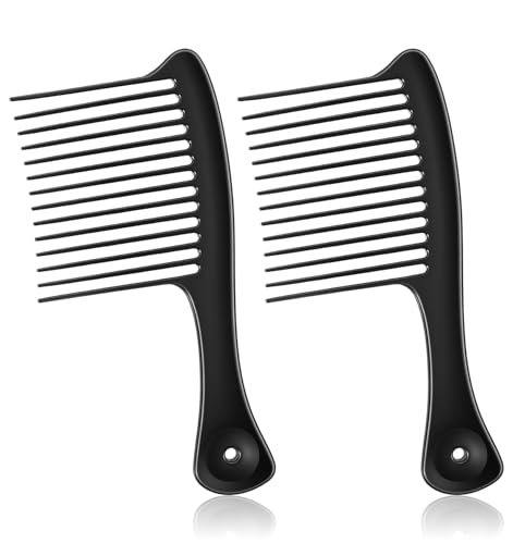 Peines de dientes anchos para cabello rizado, 2 piezas miniatura 1