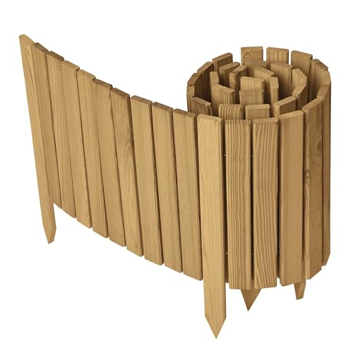 Garronda Beeteinfassung Holz Rollzaun Holzzaun 40 cm x 200 cm imprägniert Flexibler Rollborder Rasenkante Palisade Gartenzaun Umzäunung für Garten GD-0149, Hellbraun Garronda Beeteinfassung Holz Rollzaun Holzzaun 40 cm x 200 cm imprägniert Flexibler Rollborder Rasenkante Palisade Gartenzaun Umzäunung für Garten GD-0149, Hellbraun