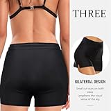 Runmeihe Women's Swim Shorts with Adjustable Drawstring, Quick Dry Ladies Swim Trunks, Swimming Costume Bottoms for Surfing Cycling Running Workouts (UK L, Regular, Regular, Black) - Image 7