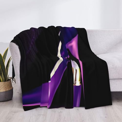 Couverture de lit légère en microfibre violette imprimé rouge à lèvres - 6