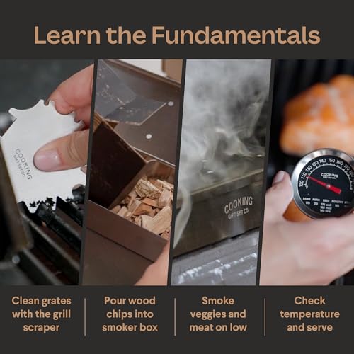Grilling Accessories BBQ Smoker Box Grill Kit - Stainless Steel Smoke Box for Gas Grill and Charcoal with Wood Chips, Meat Thermometer and Scraper - Complete Outdoor BBQ Accessories Gift Set for Men by Cooking Gift Set - Image 9