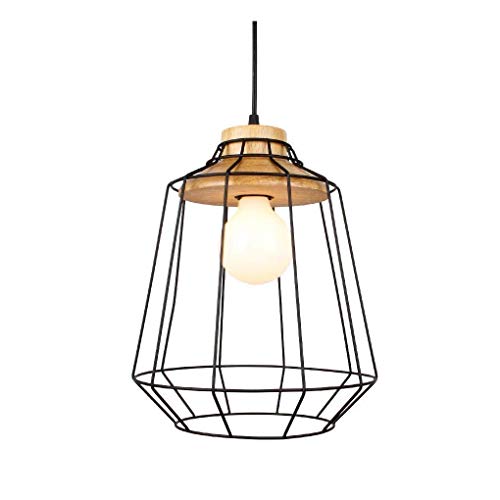 Lampes en bois et à la cage noire au design rétro raffiné