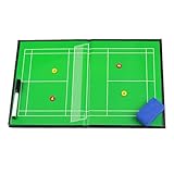 NDLHXKFRP Tableau d'entraînement de Badminton, Tableau Tactique de Badminton Pliable effaçable à Sec avec marqueurs magnétiques 2 stylos 42x27cm 21x27cm