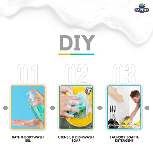 Myoc Sodium Lauryl Ether Sulphate (500Ml) |Face, Hair, Hand Wash Products| Cleanser, Foaming Agent, Emulsifier, |Used In Shampoo, Soap, Detergent, Bubble Bath, Shower Gel #TOP4