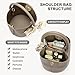 BOSTANTEN Small Crossbody Bags for Women Vegan Leather Mini Bucket Handbag Removable Shoulder Strap Camel Brown