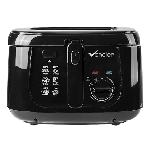 Vencier 2.5L Electric Deep Fryer for Countertops with Non-Stick Coating, Internal Mesh Basket, Safety Handle, and Viewing Window – Effortless Cleaning (Black) - Image 6