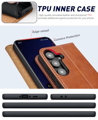 Housse Samsung S24 FE cuir portefeuille avec protection antichoc - 5